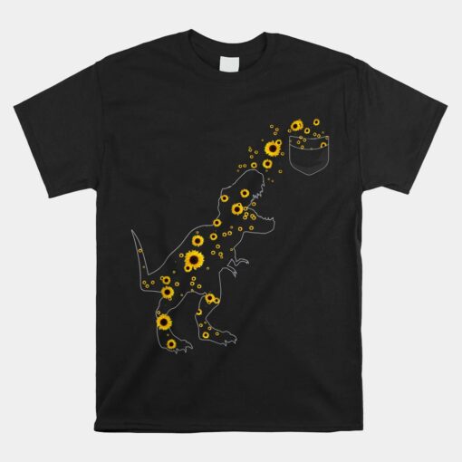 Sunshine Dinosaurs T-rex Sunflower Rex Sun Flower Dinosaur Unisex T-Shirt