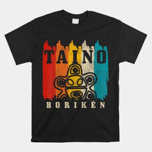 Taino Boriken Vintage Retro Sun Puerto Rico Taina Boricua Unisex T-Shirt