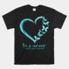 Teal Butterfly Heart I'm A Survivor Ovarian Cancer Awareness Unisex T-Shirt