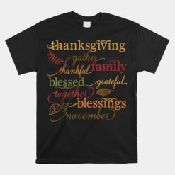 Thankful Blessings Thanksgiving Family Unisex T-Shirt