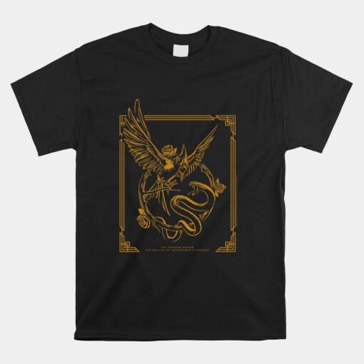 The Ballad Of Songbirds And Snakes Framed Gold Keyart Unisex T-Shirt