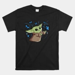 The Mandalorian The Child With Blue Butterflies Unisex T-Shirt