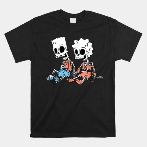 The Simpsons Bart And Lisa Skeletons Treehouse Of Horror Unisex T-Shirt