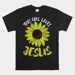 This Girl Loves Jesus Vintage Sunflower Unisex T-Shirt