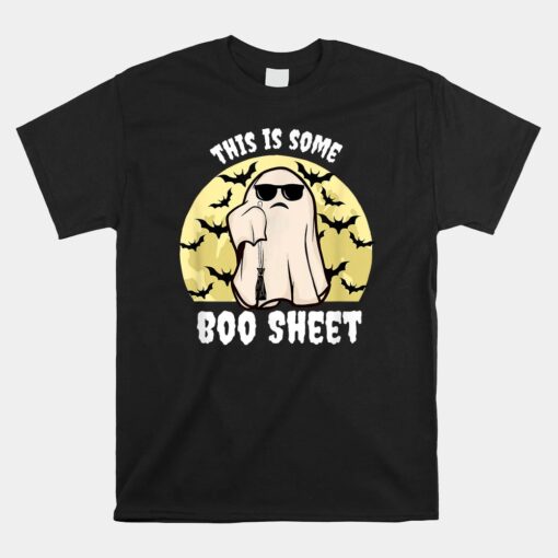 This Is Some Boo Sheet Halloween Ghost No Time To Boo Sheet Unisex T-Shirt