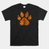 Tiger Print Paw Unisex T-Shirt Tiger Stripes Fierce Jungle