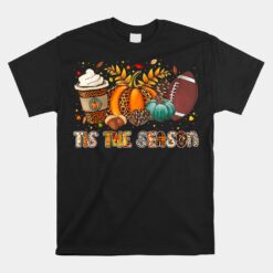 Tis' The Season Leopard Pumpkin Football Halloween Unisex T-Shirt