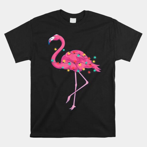 Tropical Pink Flamingo Hawaii Summer Xmas Christmas In July Unisex T-Shirt