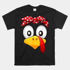 Turkey Face Girl Polkadot Headband Thanksgiving Unisex T-Shirt