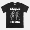 Twins Halloween Matching Skeletwins Funny Dancing Skeletons Unisex T-Shirt