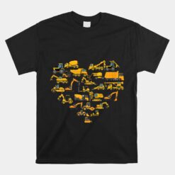 Types Of Construction Excavator Bulldozer Truck Crane Unisex T-Shirt