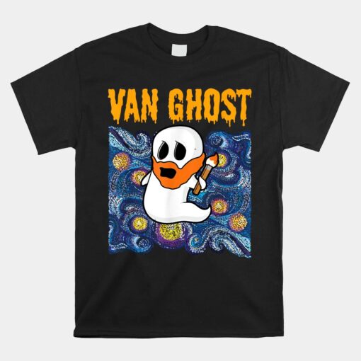 Van Ghost Art Teacher Halloween Van Gogh Starry Night Unisex T-Shirt