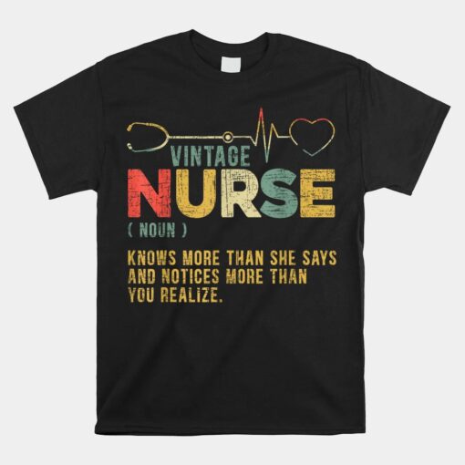 Vintage Nurse Definition Hospital Medical Registered Nursing Unisex T-Shirt