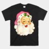 Vintage Pink Santa Claus Pink Christmas Pink Pajamas Xmas Unisex T-Shirt