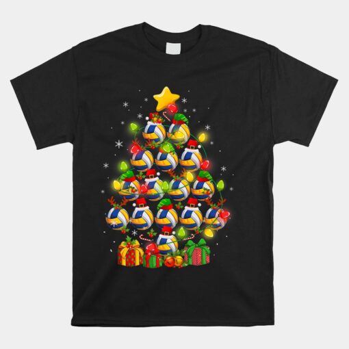 Volleyball Christmas Tree Xmas Pajamas Unisex T-Shirt