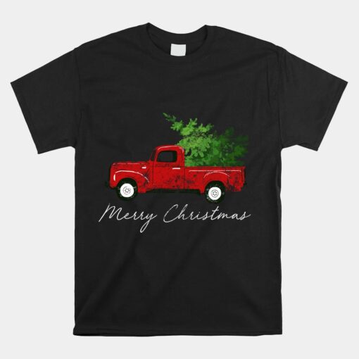 Wagon Christmas Unisex T-Shirt Tree On Truck