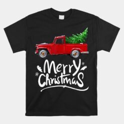 Wagon Red Truck Christmas Tree Pajama Unisex T-Shirt