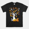 Weed Leaf Tree Ghost Pumpkin Fun Cannabis Halloween Unisex T-Shirt