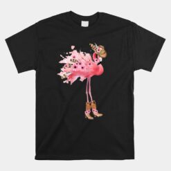 Western Boho Cowgirl Flamingo Unisex T-Shirt