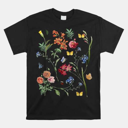 Wild Botanical Flower Cottagecore Gardening Unisex T-Shirt