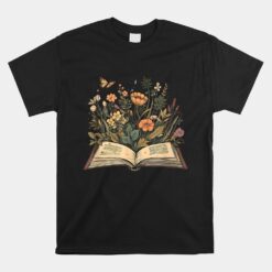 Wildflowers Cottagecore Flowers Book Unisex T-Shirt