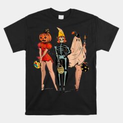 Witch Pin Up Retro Vintage Pumpkin Unisex T-Shirt