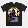 Witch Riding Broom On A Dark Desert Highway Halloween Moon Unisex T-Shirt